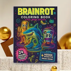 Ultimate Meme Gift Coloring Book with 24 Celebrity Virus Characters, Fun Cartoon Design, Hidden Pages, Perfect for Gen Z & Alpha Humor Lovers