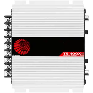 Taramps TS 400x4 400 watts RMS 4 Channels Full Range  Audio Amplifier, 2 Bridged Channels, RCA Input Class D, Output Power, Multichannel Amplifier System, Small - TS400X4