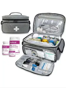 Portable Small Medicine Kit, Large Capacity Home First Aid Storage Box, High-Quality Layered Zipper Closure, Travel & Daily Use, Emergency Home Supplies