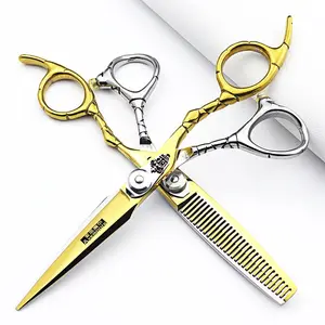 Gold Professional Hair Cutting Scissors Japanese Stainless Steel 6” Hair Shears