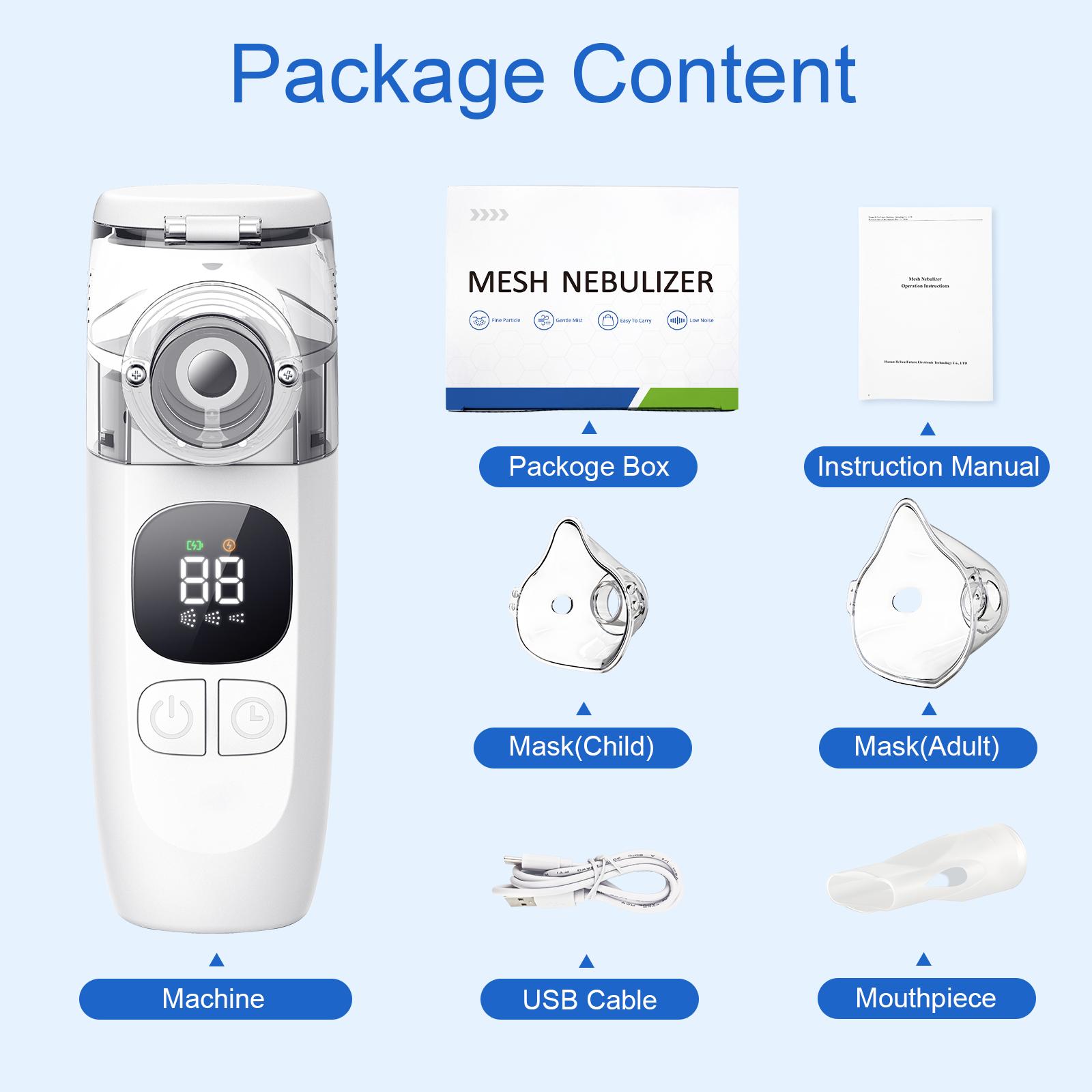 Nebulizer - Adult Portable Nebulizer, Children's Asthma Nebulizer, Rechargeable Handheld Mesh Nebulizer, Suitable for Travel And Home Use, Relieves Respiratory Problems, Portable Nebulizer, Home Nebulizer, Compact, Lightweight Nebulizer