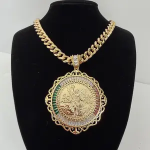 Centenario 14k Gold Plated Multicolor Miami Chain 26"