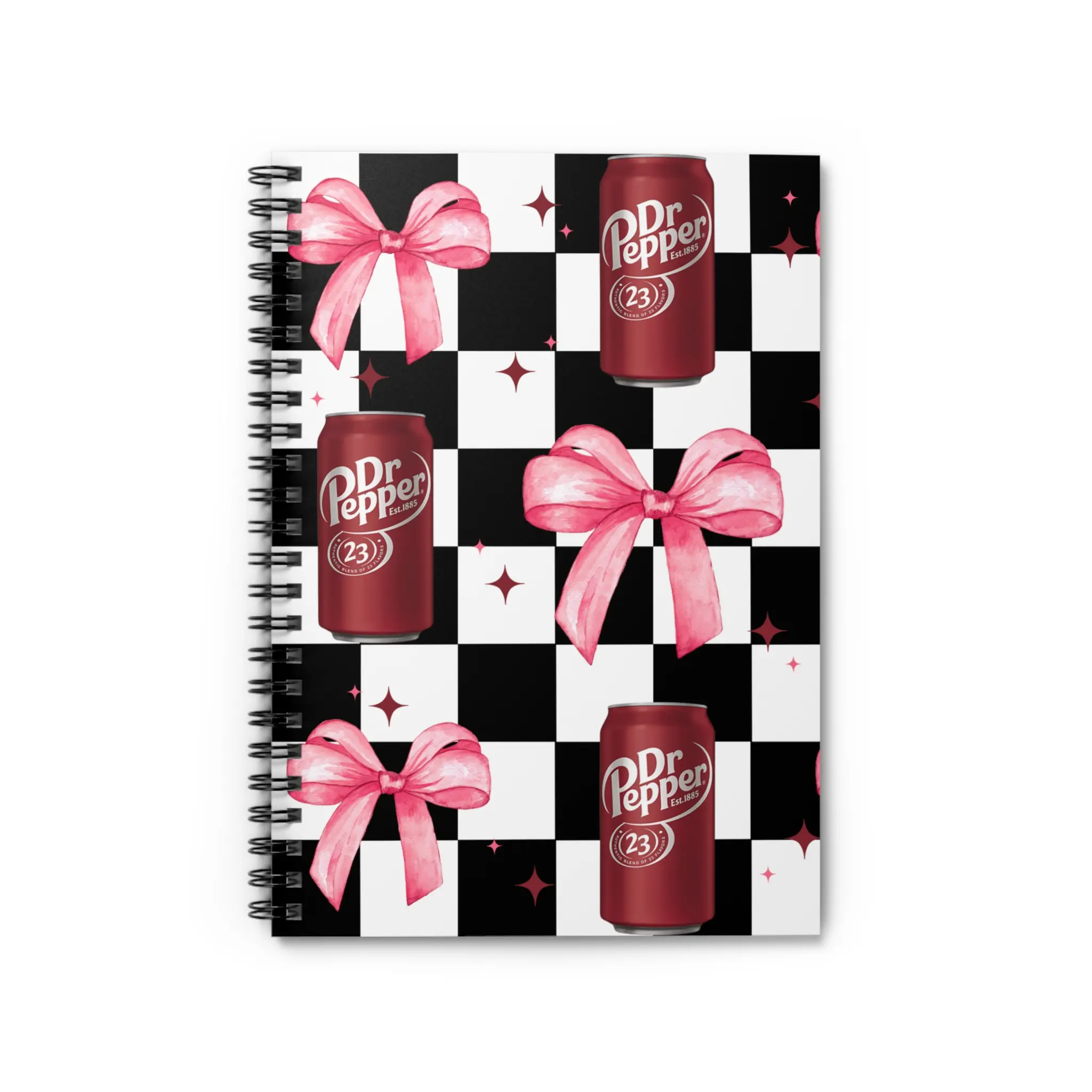 Chic Spiral Notebook - Dr Pepper Design with Bows, Stationery for Note-Taking, Gifts for Students, Ideal for Journaling, Perfect for [...]