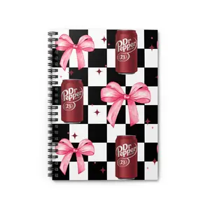 Chic Spiral Notebook - Dr Pepper Design with Bows, Stationery for Note-Taking, Gifts for Students, Ideal for Journaling, Perfect for [...]