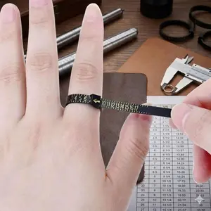 Black & White Dual-Color Ring Sizer Tool: Accurate Ring Size Measuring Gauge for Wedding Bands, Jewelry, and Everyday Accessories. Portable US & EU Ring Sizer for Brides, Grooms, and Jewelry Lovers.