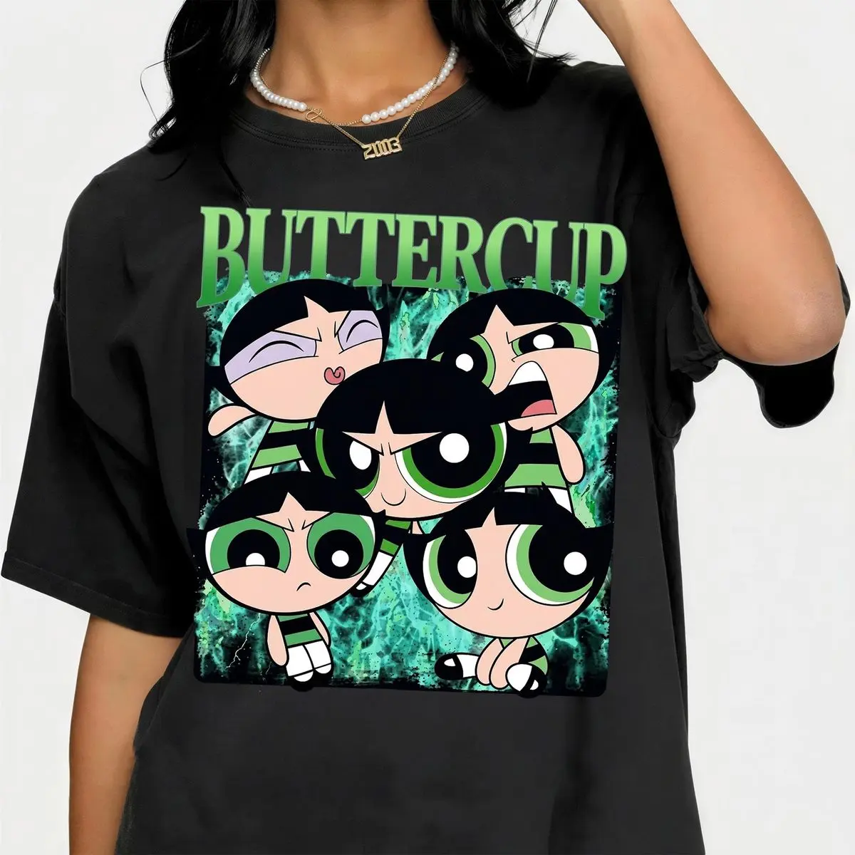 Comfort Colors Buttercup Powerpuff Girls Graphic Tee For Women, Vintage 90s Cartoon Bootleg Style T Shirt, Y2k Nostalgia Top, Unisex Short Sleeve Tee, Casual Clothing