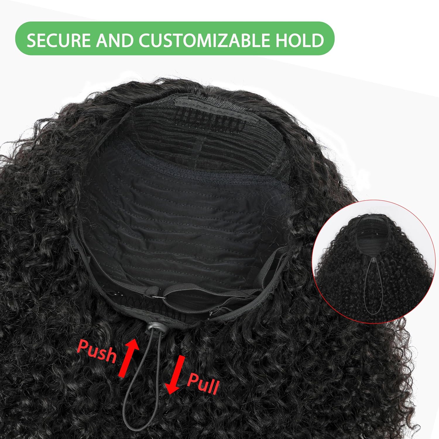 Bling Hair Half Wig Human Hair Wigs 250% Half Wig Kinky Curly Human Hair Wigs 3 In 1 Invisible Hairline With Drawstring Seamless