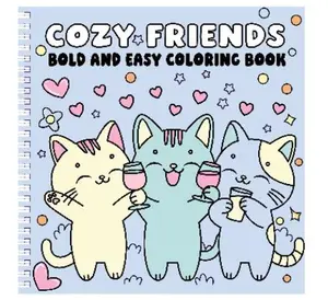 Cozy Friends (Bold and Easy Coloring Book) Adorable Cat Designs Perfect for Relaxing and Creativity