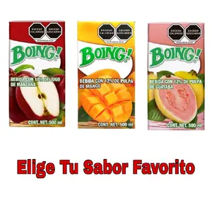 Boing! Juice Pulp Juice - Different Flavors Choose Your Favorite Flavor - Escoge Tu Sabor Favorito - Tradicion Mexicana