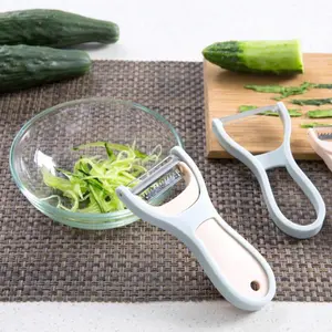 2 in 1 Stainless Steel Kitchen Peeler Multiuse for Potato Fruit Veggie Peeling and Shredding Practical Home Grater Tool