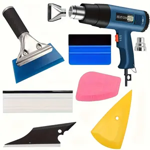 Vinyl Wrap Tools Car Wrap Kit Window Tint Kit Tinting Tools With Heat Gun For Car Wrapping Window Tint Film Installation With Vinyl Squeegee, Car Felt Edge Squeegee