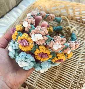 Handmade Macrame Daisy Chain Headband | hair accessories stretchy headband nylon band stretchy boho bohemian summer hair style festival wear