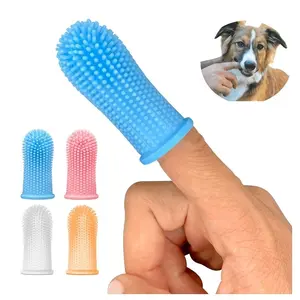 2 pieces of pet silicone toothbrush with finger covers, suitable for cats and dogs. Ideal for oral hygiene, dog tooth cleaning, soft bristles, user-friendly design, oral care supplement. Perfect for dog enthusiasts and hobbyists， No batteries included