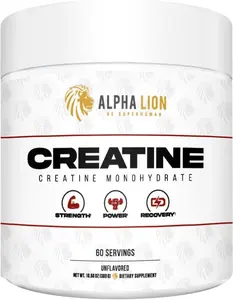 Creatine Monohydrate Powder 5000mg (5g) Per Serving – Muscle Strength, Power & Athletic Performance Support – Unflavored – 60 Servings