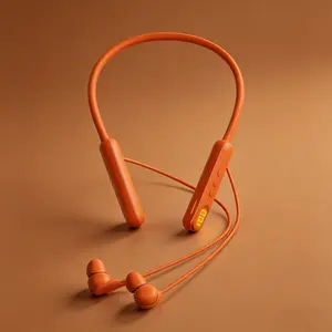 Wireless Neckband Bluetooth Earbuds, New Silicone Electronic Headset with Magnetic Snap Design, IPX4 Water Resistance, Dual Device Switch, ENC, Smart Voice Assistant, MP3 Card Support for All-Day Audio summervibes, Charging, Connection