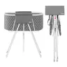 VEVOR Foldable Elevated Grey Metal Dog Bathtub - Sturdy Portable Clean Tub for 10-65 lbs Small/Med Dogs, 220 lbs Capacity, Grooming Station with Triangular Legs, Drain Hose, 8" Fold Storage, 33.46x18.5in/850x470mm, Outdoor Use