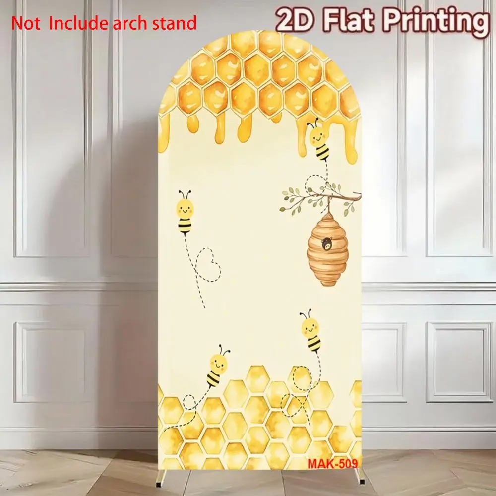 Honey Bee Arch Background Elastic Double-Sided Spandex Fabric for Kids Birthday Party & Baby Shower Decor Standing Banner Party Decorations Banners Party Decoration Supplies