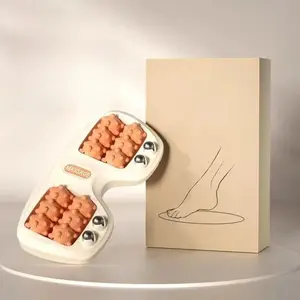 Four-Row Drum Foot Massager with Magnetic Acupoints, Plastic Roller, Deep Muscle Relaxation, Home/office Use, Multiple Colors Available, Relaxation Aid