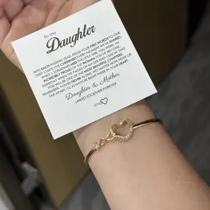 To My Daughter Forever Connected Bracelet Infinity Heart Design High-Quality Jewelry for Milestone Celebrations