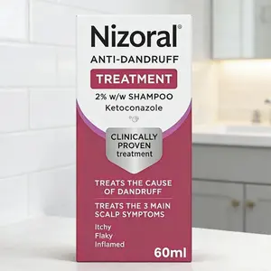 Nizoral Anti-Dandruff Shampoo 2% Ketoconazole 60ML Gentle Scalp Care for Flaky & Itchy Hair Deep Cleansing Formula