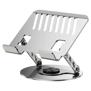360° Rotating Laptop & Tablet Stand, Adjustable Foldable Aluminum Alloy Ergonomic Computer Riser, Portable Desktop Notebook Holder with Heat Ventilation for Office, Gaming, Home & Travel, Anti-Slip Multi-Angle Support Stand for Laptops & Tablets