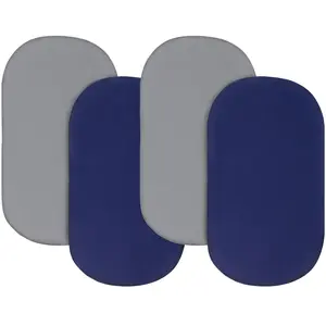 Bassinet Sheets for  Boy 4 Pack Fitted Bassinet Sheets Set, Universal Microfiber Soft Cradle Sheets for Oval Rectangle and Hourglass Bassinet Mattress, Grey and Navy