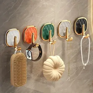 5-Piece Strong Adhesive Hangable Hooks Set for Kitchen & Bathroom Use Shower Hook, No-Drill Door Key Hangers, Practical Utility Hooks for Keys & Clothes