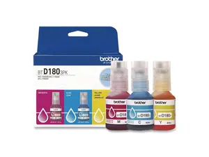Brother Genuine BTD1803PK 3-Pack High Yield Cyan, Magenta, and Yellow Ink Bottles (for use with 580, 780, and 980 Printers)