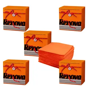 Renova Orange Paper Napkins Folded 1 Ply 5 sets of 70 Napkins