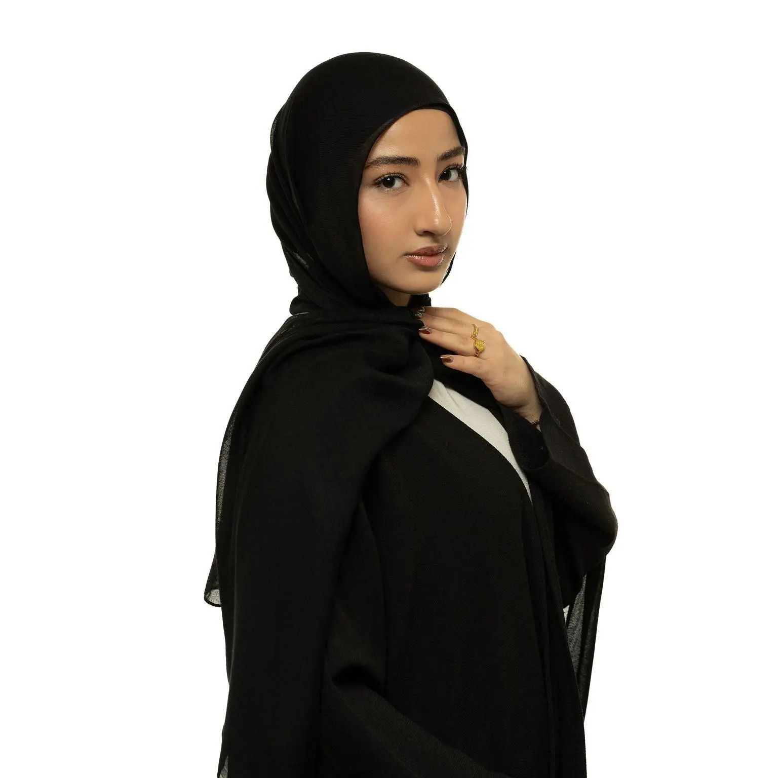Black Modal Hijab & Undercap Set