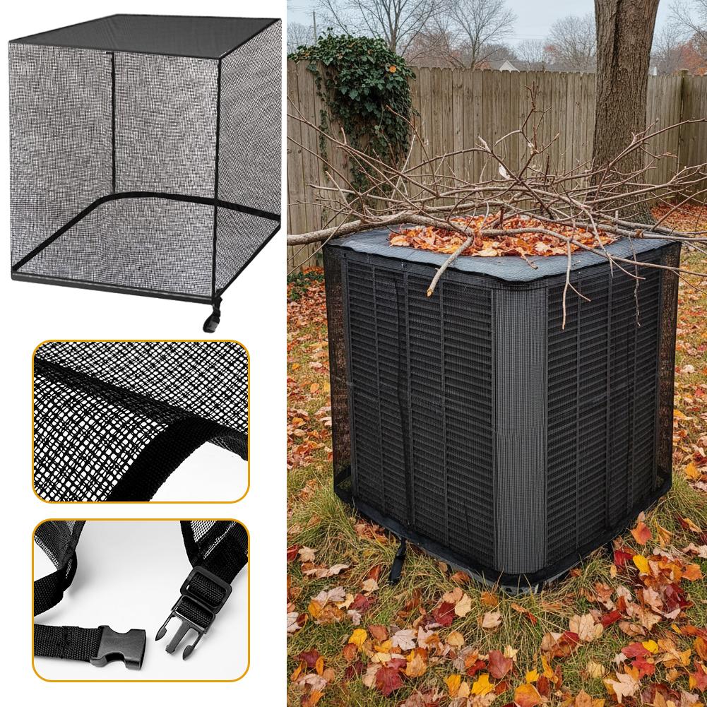 Outdoor AC Cover for Outside Units - Heavy-Duty Mesh Protector Cover with Reinforced Elastic Strap Closure, Weatherproof, UV-Resistant, All-Seasons Option (Multiple Sizes for Household Use)