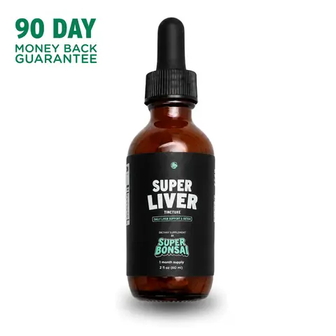 SuperBonsai Doctor-Formulated Liver Health Dietary Supplement - Natural Ingredients, Milk Thistle, Dandelion Root Botanicals - Daily Liver Detox Support - GMO-Free, Gluten-Free, Vegan Liquids - Money Back Guarantee