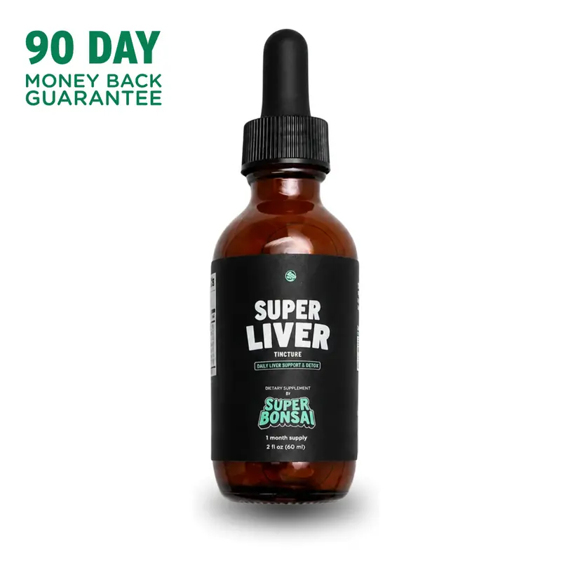 SuperBonsai Doctor-Formulated Liver Health Dietary Supplement - Natural Ingredients, Milk Thistle, Dandelion Root Botanicals - Daily Liver Detox Support - GMO-Free, Gluten-Free, Vegan Liquids - Money Back Guarantee
