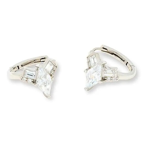 Radiance by Absolute™ 2.85ctw Mixed Cut Hugger Hoop Earrings