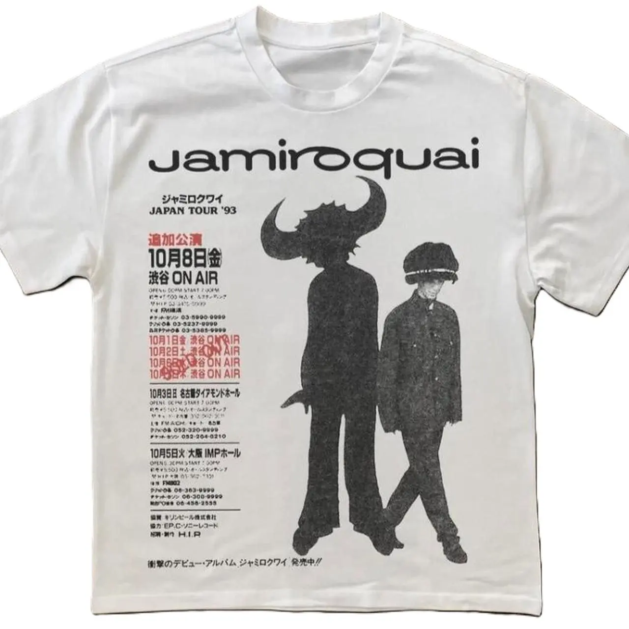 Jamiroquai Japan Tour 1993 white tee all size - TikTok Shop