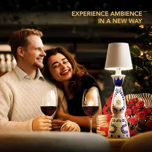 USB Rechargeable Table Lamp, 1Count Portable LED Bottle StopperTable Lamp with Touch Control,Dimmable Night Light for OutdoorRestaurant, Bedroom, Bar, Bedside