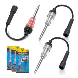 3pcs Spark Plug Tester Small Engine - Inline Spark Tester Spark Tester Samll Engine Plug Ignition Straight Boot Tester Light Inline Spark Plug Tester for Automotive, Lawnmower, Car Engines