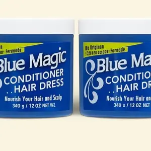 Blue Magic Conditioner Hair Dress Pack of 2 Each 12oz Anti Breakage Formula Long Lasting Moisture Resistant Suitable for Various Hair Types Made in USA.