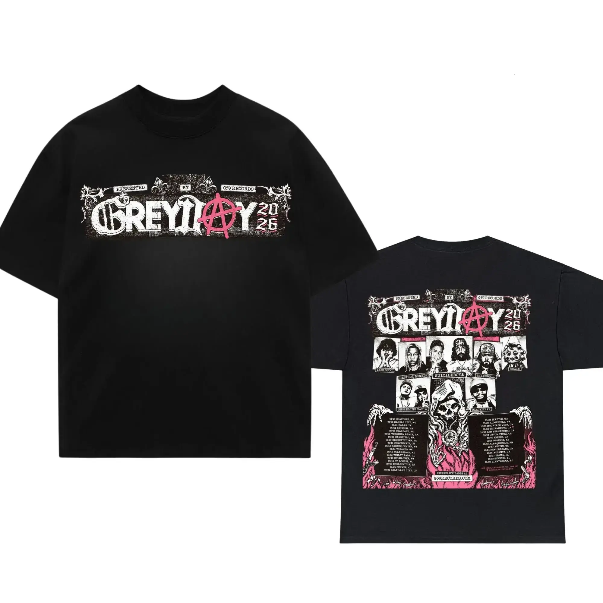 [Free Ship] Grey Day 2026 Tour Shirt, icideboys G59 Merch, Unisex Rapper Clothing