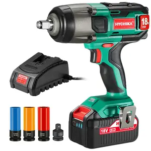 Cordless Impact Wrench 18V Max, 260 Ft-lbs Max Torque, 1/2" Metal Chuck, 4.0Ah Battery, with LED Light, 3 Pcs Sockets & 1/2" to 3/8" Adapter Convenience