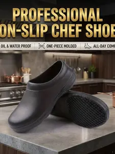 Unisex Heavy-Duty Sandals, Durable Waterproof Shoes for Men & Women, Oil-Resistant Thick Sole, Ideal for Food Industry Use