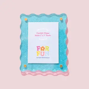 Acrylic Magnetic Frames (Blue Glitter)