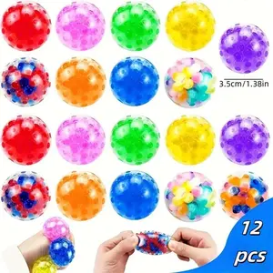 12 Pack Colorful Squeeze Balls, Classroom Prizes, Candy Bag Fillers, Holiday Party Gifts, Random Styles and Colors, Squishy Ball, Fun and Interactive Toys