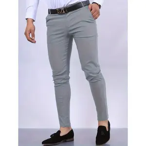 Men's Slim Fit Elegant Slacks, Vintage Style Slightly Stretch Dress Pants for All Seasons Business Banquet Dinner, Old Money Style Fathersdaygift Grey Menswear Casual Polyester Fabric Suits Wetsuit Formal Long Sleeve