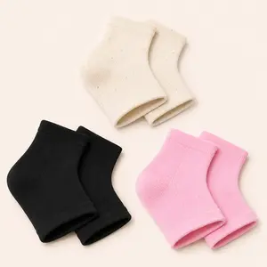 Women's Moisturizing Heel Socks, Open Toe Heel Sleeves for Night Foot Care, Soft Stretch Knit, Cozy Ankle Foot Socks for Spa, Pedicure, Sleep, Lounge, Travel, Self Care Routine, 3 Color Options, Single Pair Pack