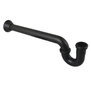 Kingston Brass  24 in. 18 Gauge P-Trap with Bell Flange, Matte Black, Plumbing Accessories, Bathroom Fixtures, Solid Brass
