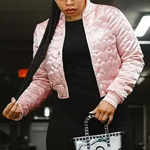 Baseball Varsity Jacket Cropped Bomber Quilted Jackets Vintage Casual Lightweight Crop Top Coat Comfort Fit Womenswear Everyday Summer