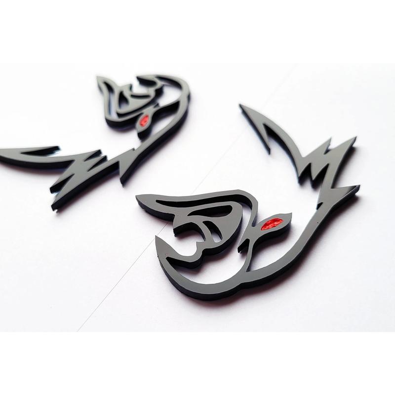 2x Hawk Bird Hellhawk Emblem Logo for Jeep Grand Cherokee Trackhawk SRT