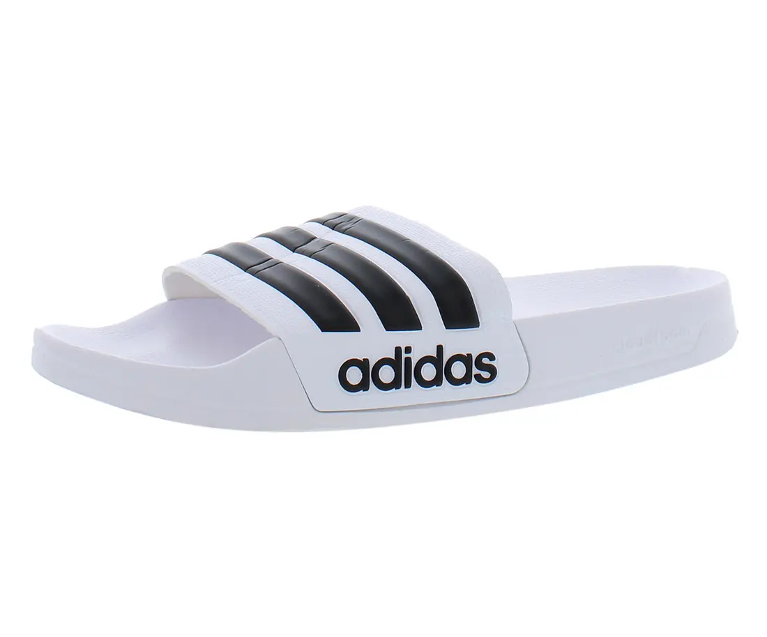 Adidas Unisex Adilette 3-Stripe Shower Slide Shoe - Quick-Drying, Cushioned Footbed, Open-Toe, Casual, Fast On/Off, Basic Sandals for Pool, Beach Footwear, Slipper, Beachwear