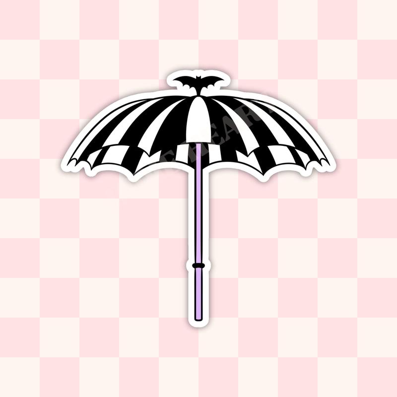 Goth Beach Umbrella Sticker Summerween Vinyl Decal 